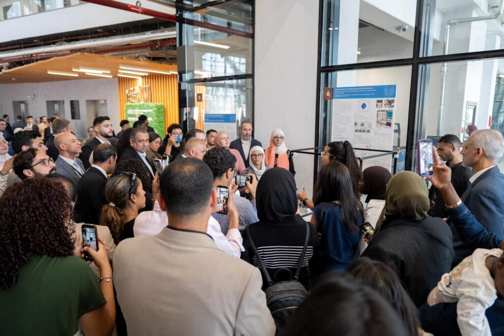 Students presenting engineering graduation projects at Coventry University Cairo Engineering Expo 2026