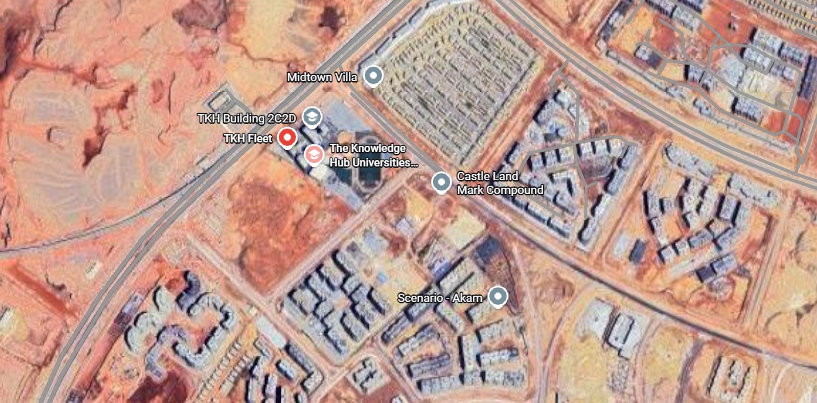 Map showing the TKH campus in the New Administrative Capital, Cairo
