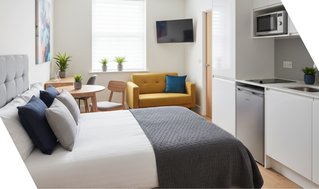Vibotel serviced studio apartment interior